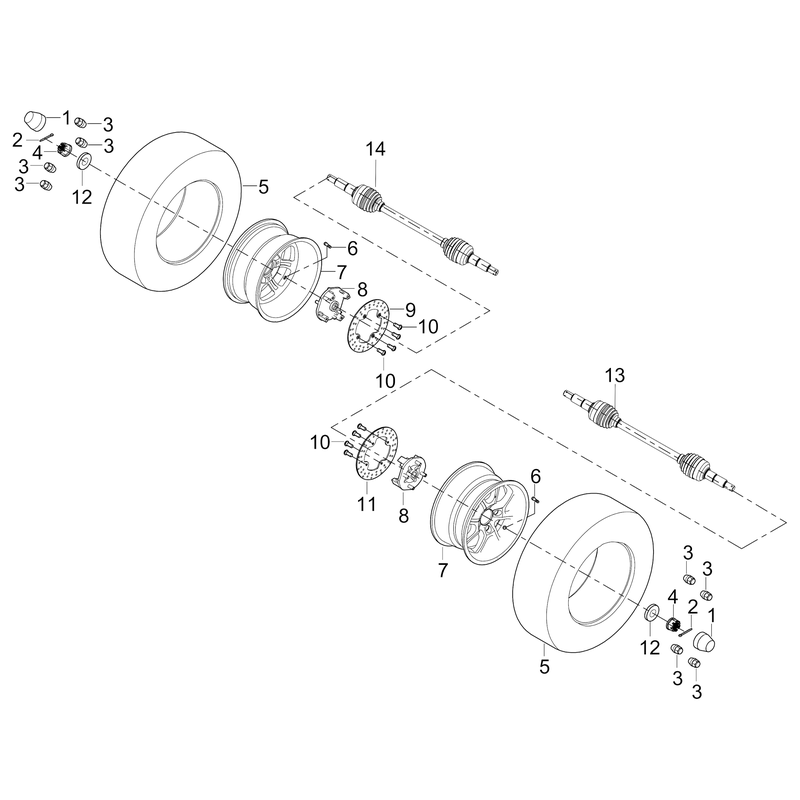 Rear Drive, Wheel, and Tire